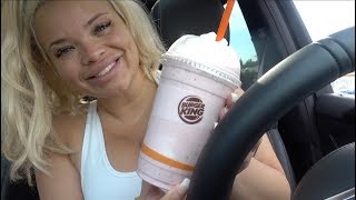 TRYING BURGER KING'S NEW OREO COOKIE PEPPERMINT SHAKE!