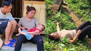 Single mother - overworked, hot sun, single mother, heat stroke
