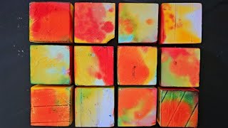 Crunchy Dyed Gym Chalk with Rainbow Surprise | Chalk ASMR