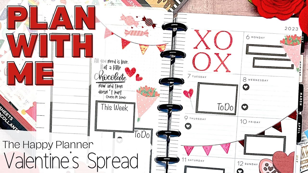 PLAN WITH ME MINI DASHBOARD HAPPY PLANNER VALENTINE SPREAD