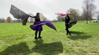 “Once in a Lifetime” by Wolfsheim, Amethyst and Nikki, Gothic Synth Pop Flag Dance Performance