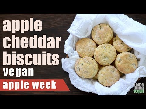 apple cheddar biscuits Something Vegan Apple Week