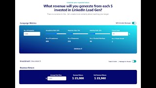 Demo of ROI Calculator for LinkedIn Automated Outreach