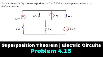 Superpositiestelling | Elektrische schakelingen | Probleem 4.15 | Elektrotechniek
