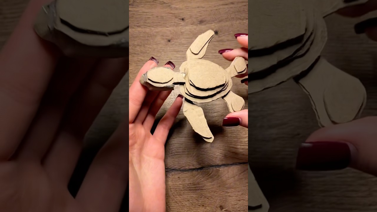 🦜🥹🐢 Making a baby PARROT TURTLE for my wall 🪼 Cardboard Craft | DIY Shark Tutorial 