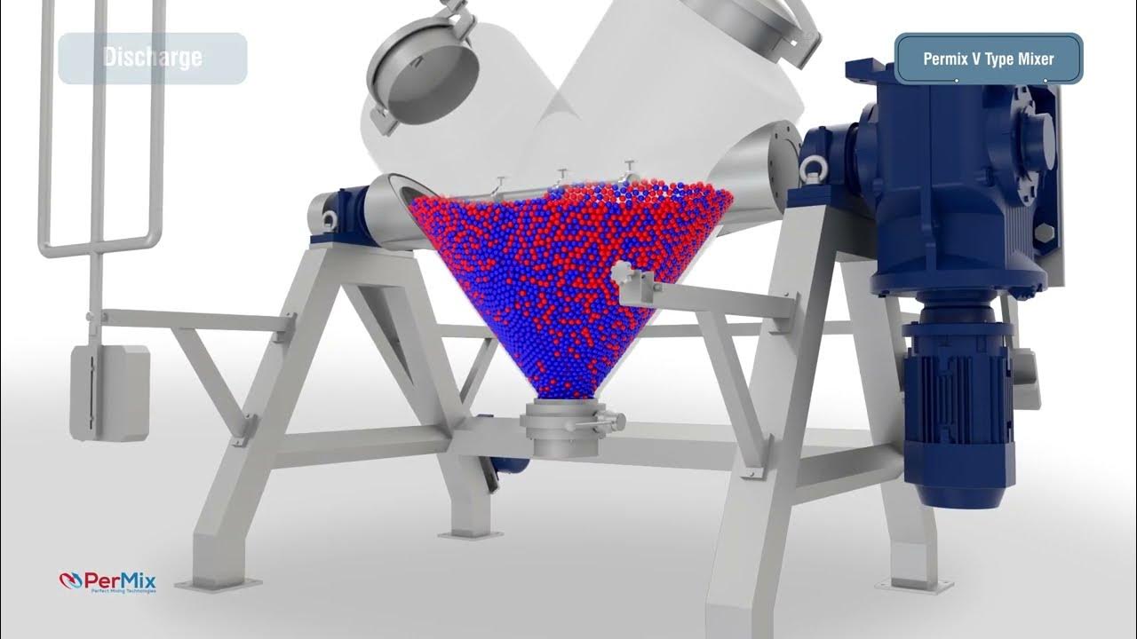 Tumble Mixers Double Cone and V Blender working in 3D YouTube