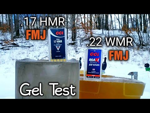 CCI FMJ .17 HMR vs .22 WMR 22 Magnum Ballistic Gel Test
