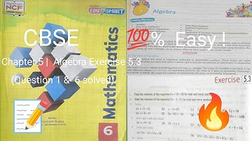 Class 6 Maths Chapter 5 Algebra | Exercise 5.3 (Q1 to Q6) | CBSE Solutions