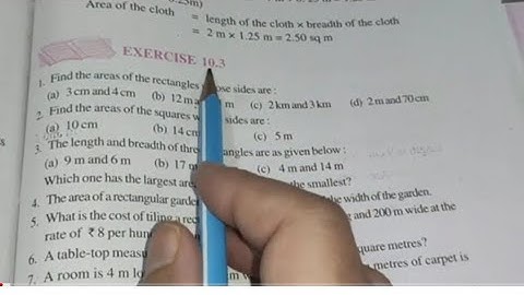 Ex-10.3 Chapter -10 Mensuration || Class 6th Maths New Edition