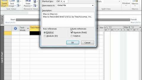 Project 2010 Tutorial Making Macros Microsoft Training Lesson 11.2