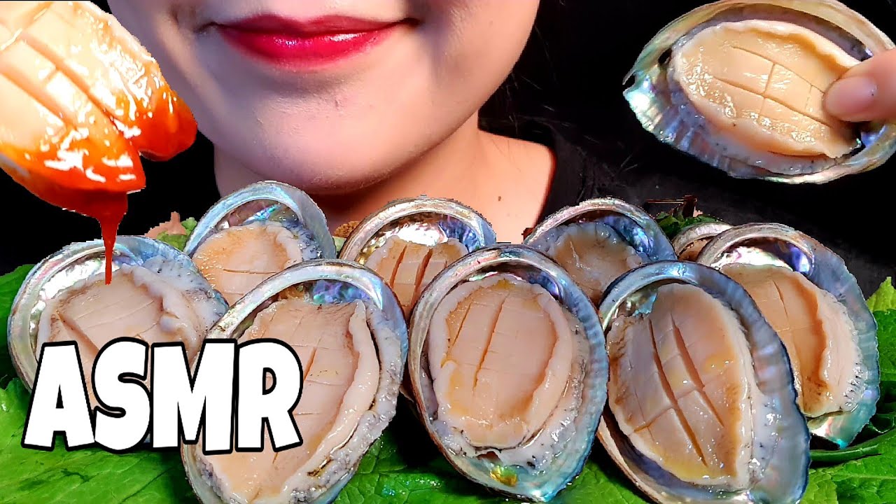 сырой ушка сашими ASMR Хрустящий Мок-Бэнг Еда шоу морепродукты AMSR Есть звук хлопающий звук mukbang