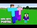 I found a GIRL + BOY PORTAL in Minecraft ! CURSED VILLAGE ! What&#39;s INSIDE the NEW PORTAL ?