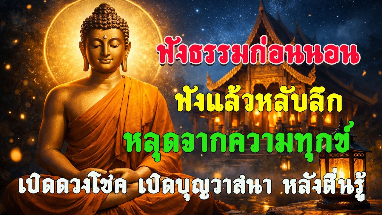 ธรรมมะก่อนนอน ฟังแล้วหลับลึก หลุดจากความทุกข์ เปิดดวงโชค เปิดบุญวาสนา หลังตื่นรู้