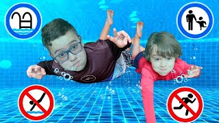 IGOR e Gabriel aprende regras de segurança e bom comportamento para crianças na Piscina