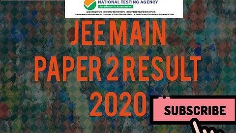 Jee main paper 2 result!!!!! 2020