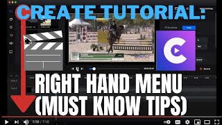 Famous Create Tutorial 8: Right Hand Menu - NEED TO KNOW for EASY Video Editing on Create Software Wealth