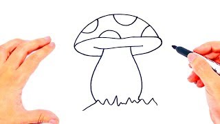How to draw a Mushroom | Mushroom Easy Draw Tutorial