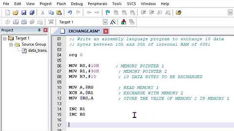 8051 assembly language program : Exchange of data bytes
