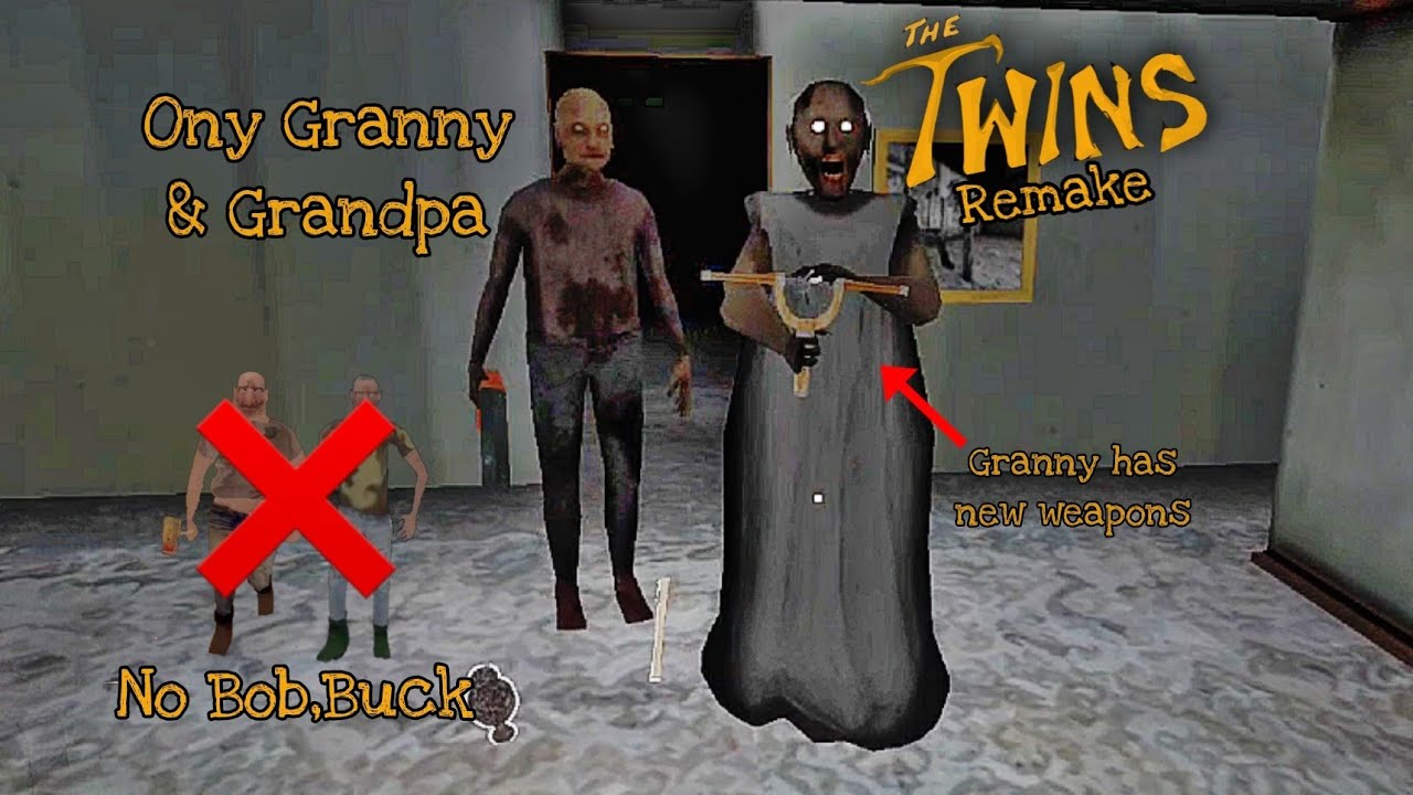 The Twins Remake With Only Granny & Grandpa But Granny has new weapons (Slingshot) Full Gameplay
