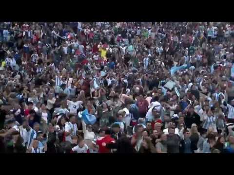 Argentina fans celebrating Messi’s goal in Mar del Plata