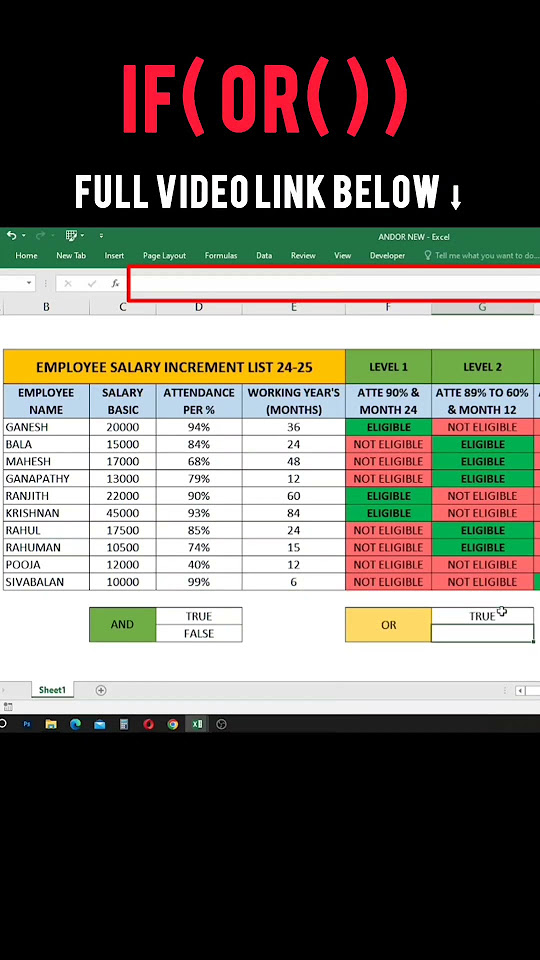 If or formula in excel shorts excelformula youtube