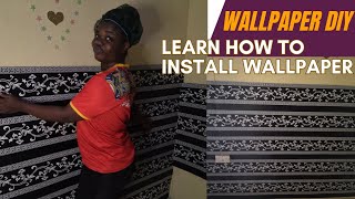 No Starch Wallpaper DIY installation || Learn how to Install wallpaper with Top bond and water