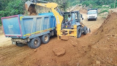 Case 770 backhoe loading soil tata 2830 tipper | backhoe loading soil|
