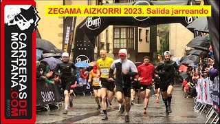 ZEGAMA AIZKORRI 2023, SALIDA JARREANDO Así partía todo el pelotón con un día duro por delante.