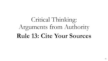 Arguments from Authority Rule 13