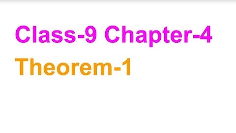 TN Class-9 Maths Chapter-4 GEOMETRY|| THEOREM:1