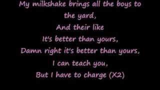 Vignette de la vidéo "Milkshake with lyrics"