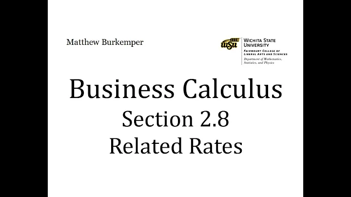 Business Calculus Section 2.8 - Related Rates
