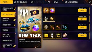 NEW YEAR EVENT 🎁 CLAIM ALL 👉 AMAZING REWARDS 😱 FREE FIRE