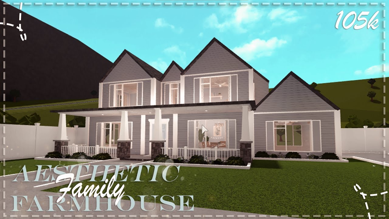 BLOXBURG | 105k | Aesthetic Family Farmhouse | House Build - YouTube