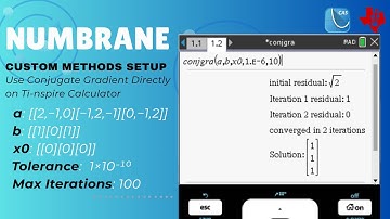 How to use Conjugate Gradient on TI Nspire directly using conjgra()