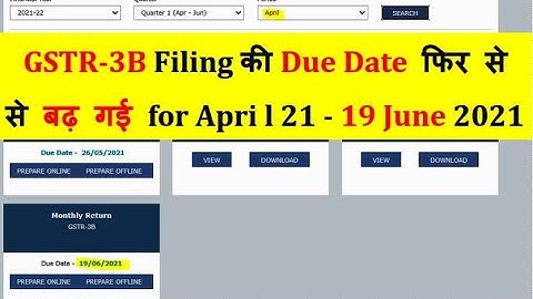 GSTR-3B Filing की Due Date  फिर से बढ़ गई for April 21? Revised Due Date for Filing GSTR3B of April21