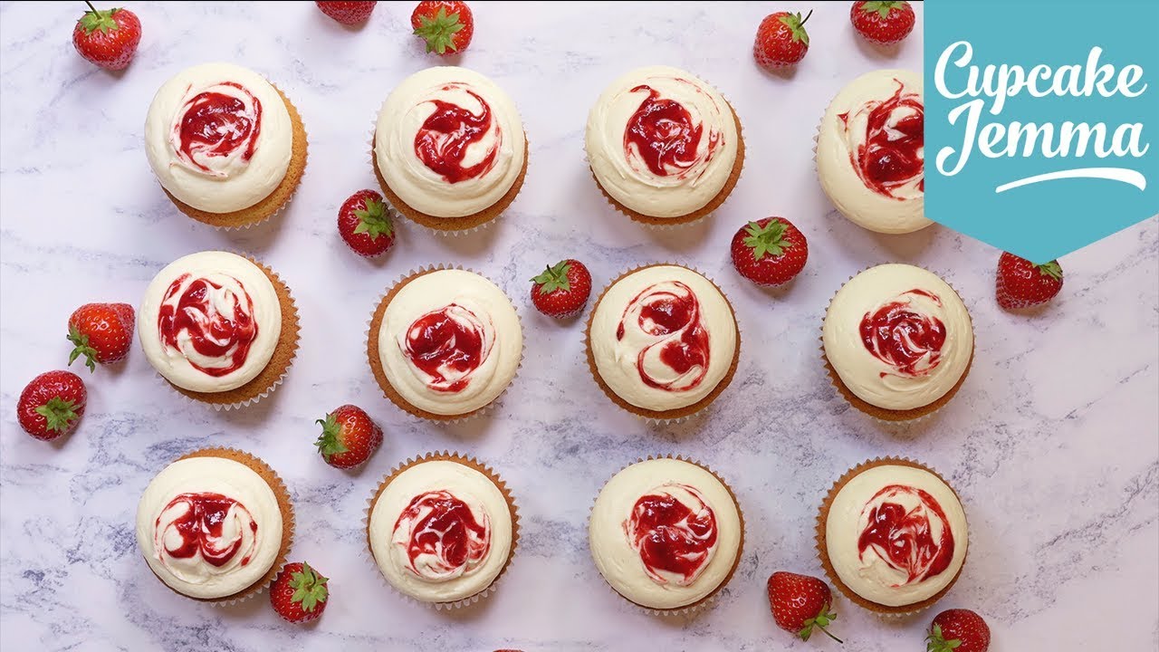 Delicious Strawberry Cheesecake Cupcakes | Cupcake Jemma | CupcakeJemma