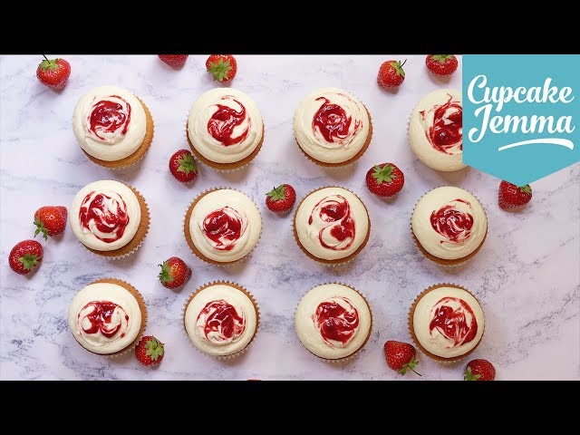 Delicious Strawberry Cheesecake Cupcakes | Cupcake Jemma