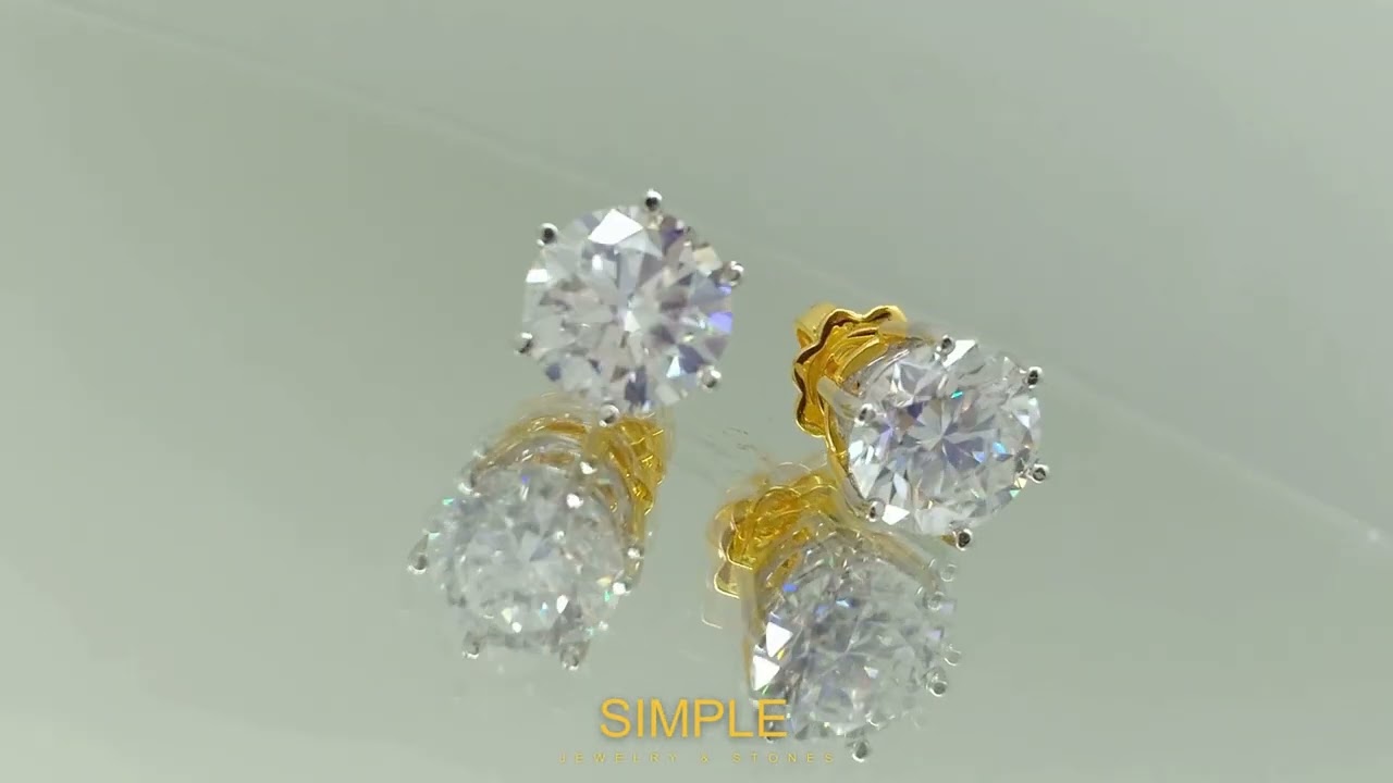 ผลงานสั่งทำของทางร้าน ( Make to Order ) Moissanite Earrings by ร้าน @Simple Jewelry