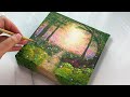 How to paint a fantasy magical forest   dreamy acrylic painting tutorial