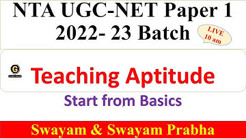 Teaching Aptitude  Paper 1 | Swayam & Swayam Prabha   | NTA UGC NET - Dr Triptii