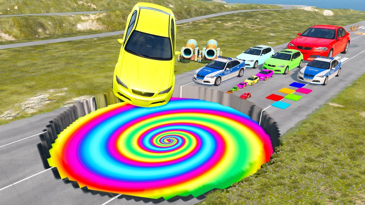 БОЛЬШИЕ И МАЛЕНЬКИЕ МАШИНКИ против ГИГАНТСКОЙ ЯМЫ #64 - BeamNG.drive Ninja BeamNG !