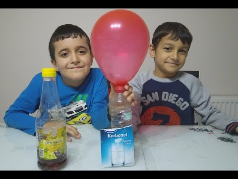 Uçan balon yapımı .Sirke ve karbonatla balon şişirme deneyi.