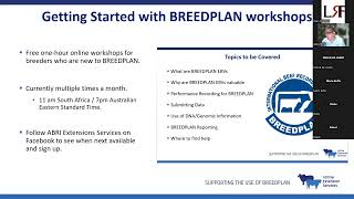 LRF 3rd Online Course - Unlocking the power of BREEDPLAN Getting Started With Breedplan Workshops
