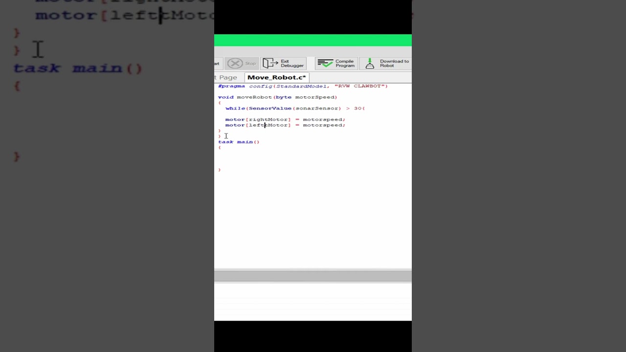 Move robot to a line using RobotC #shorts #shortvideo #robotics #robotc