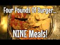 Four pounds of burger nine meals