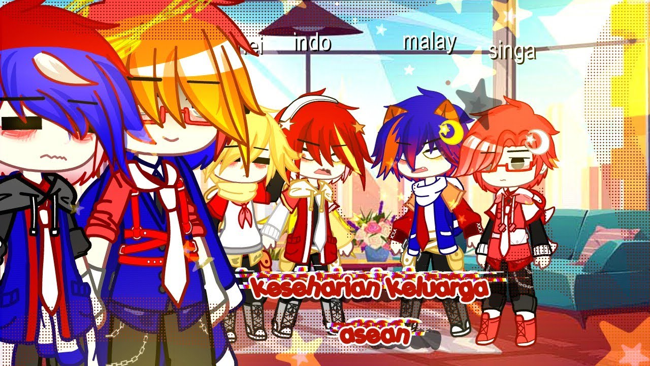 ||♥︎ keseharian keluarga ASEAN ♥︎||♥︎ part 1 ♥︎||  #countryumans #gacha #country #semogarame #edit