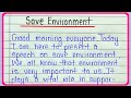 Speech on save environment in english || Save environment speech for students
