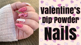 Valentine’s Dip Manicure | Glitter Placement &amp; Glitter Ombre