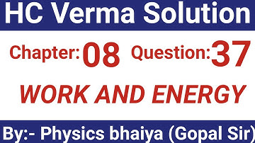 H.C. Verma Solutions - work and energy- Chapter 8, Question 37